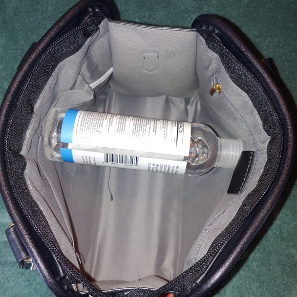 Handbag/Purse Trimmed in Black with Double Zip Wallet, Wristlet - Picture 5 of 6